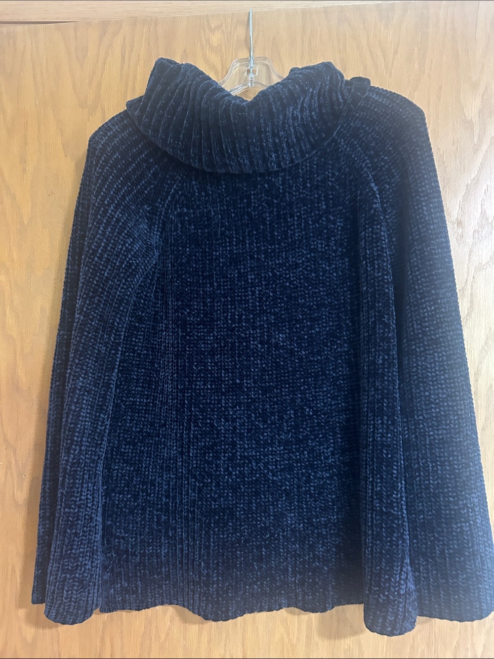 Cozy Navy Chenille Turtleneck Sweater
